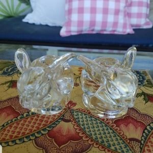 Clear crystal candle holders